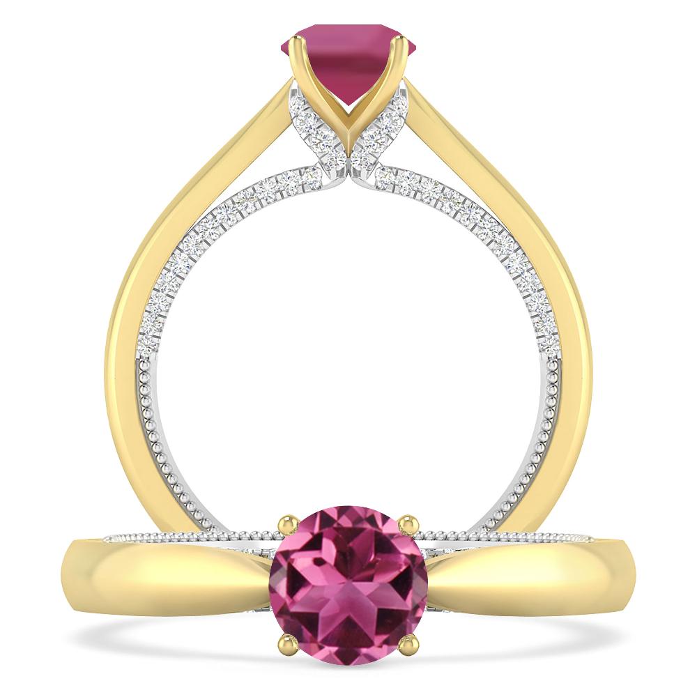 Yellow Gold - Pink Tourmaline