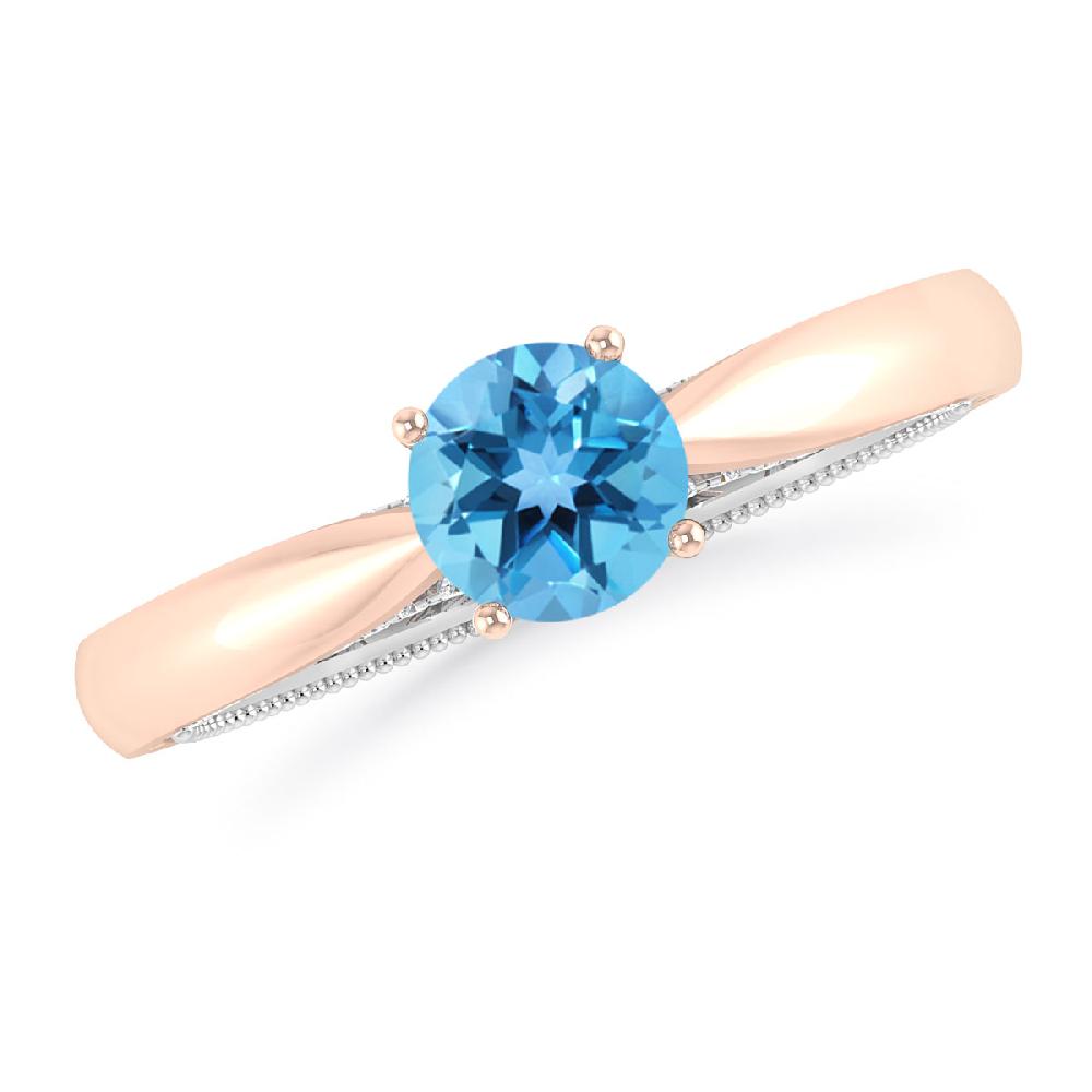 Rose Gold - Blue Topaz