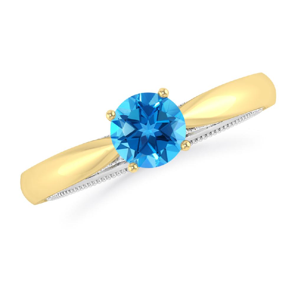 Yellow Gold/White Gold - Blue Topaz