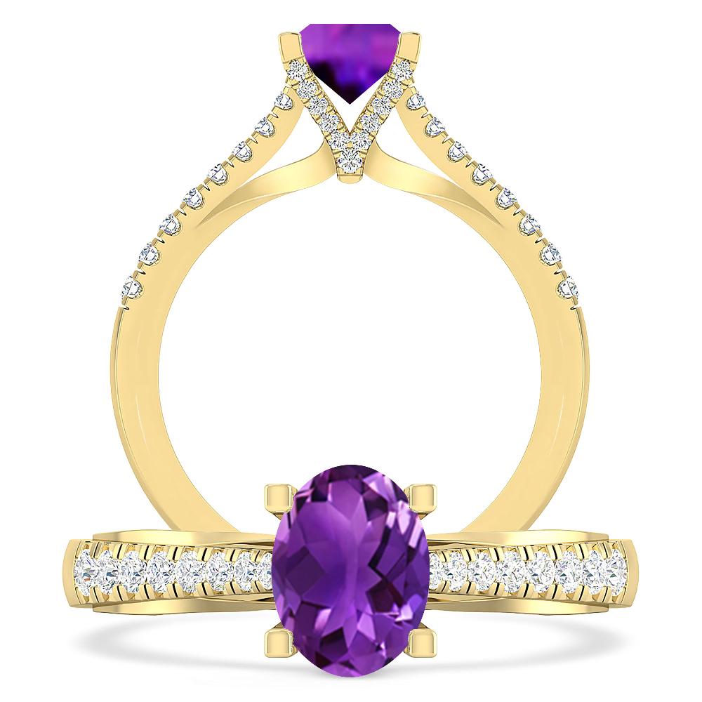 Yellow Gold - Amethyst