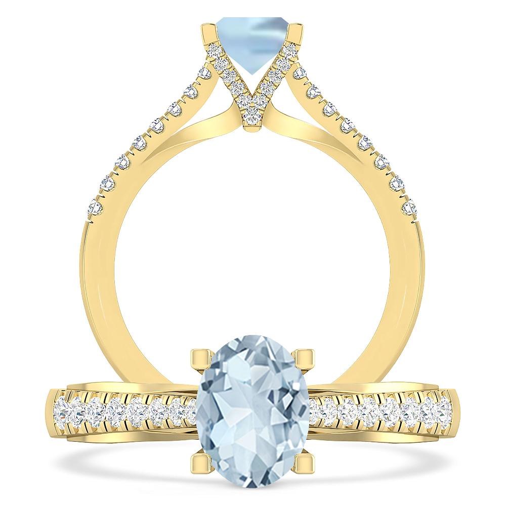 Yellow Gold - Aquamarine