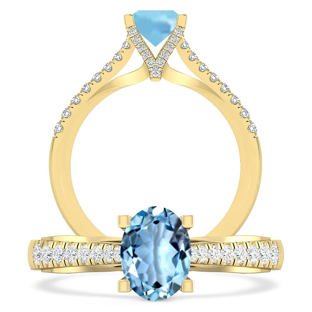 Yellow Gold - Aquamarine