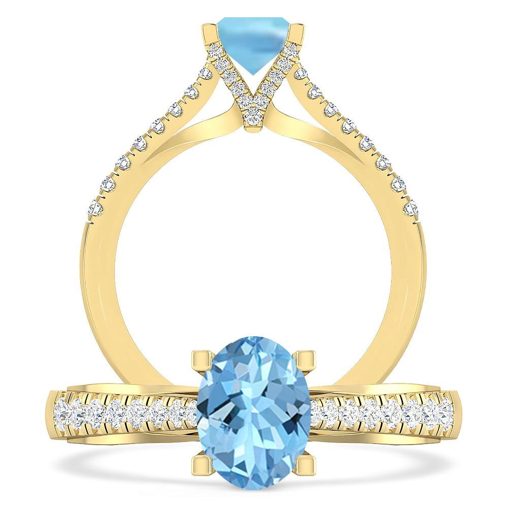 Yellow Gold - Aquamarine