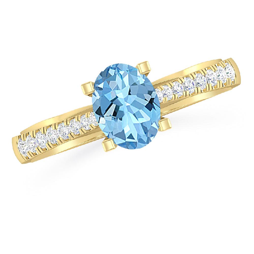 Yellow Gold - Aquamarine