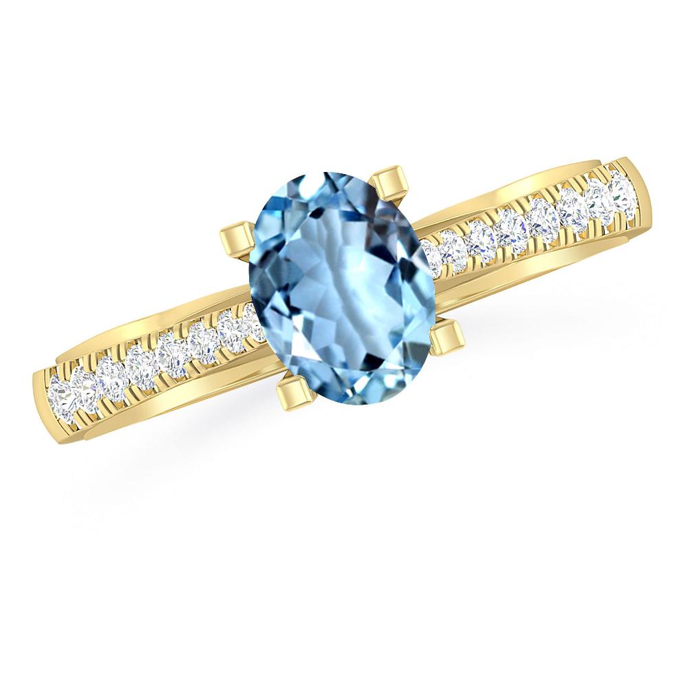 Yellow Gold - Aquamarine