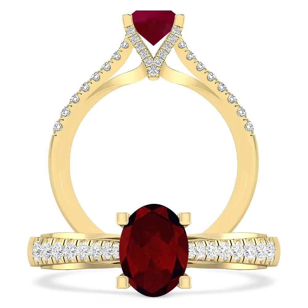 Yellow Gold - Garnet