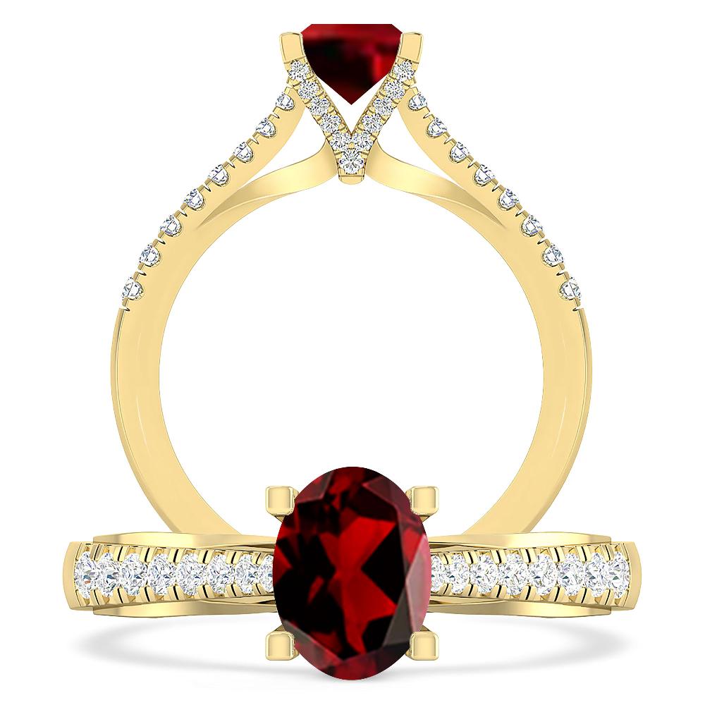 Yellow Gold - Garnet