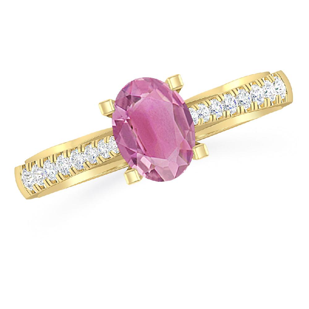 Yellow Gold - Pink Tourmaline