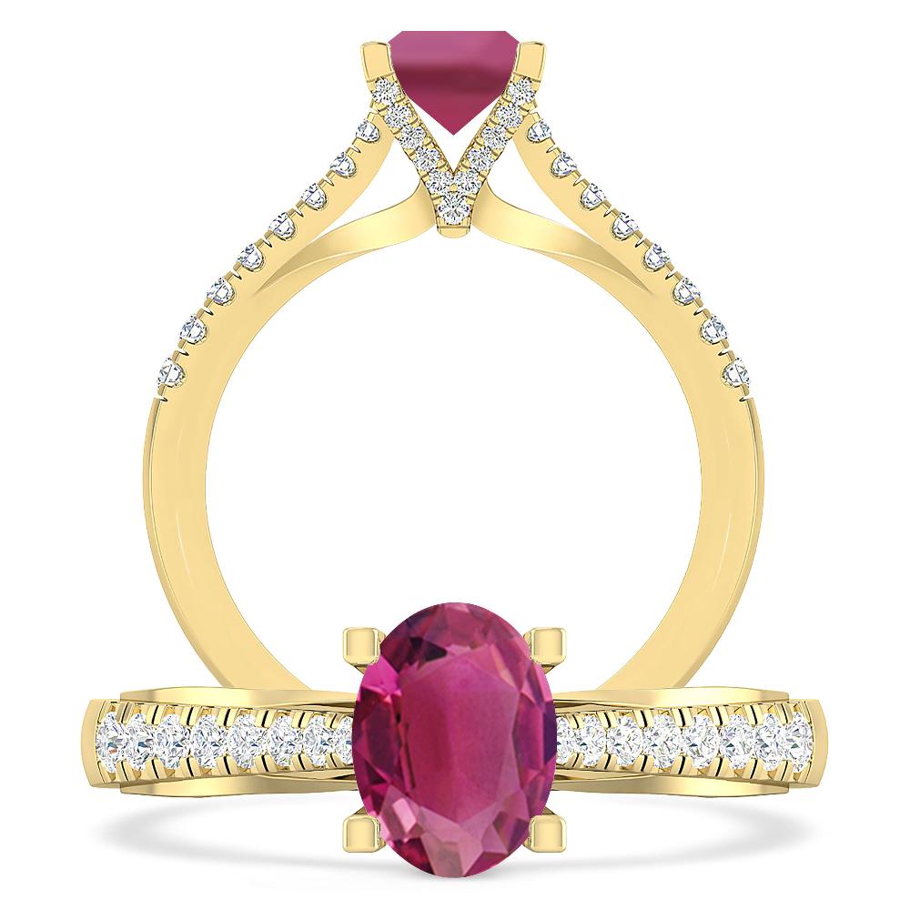 Yellow Gold - Pink Tourmaline