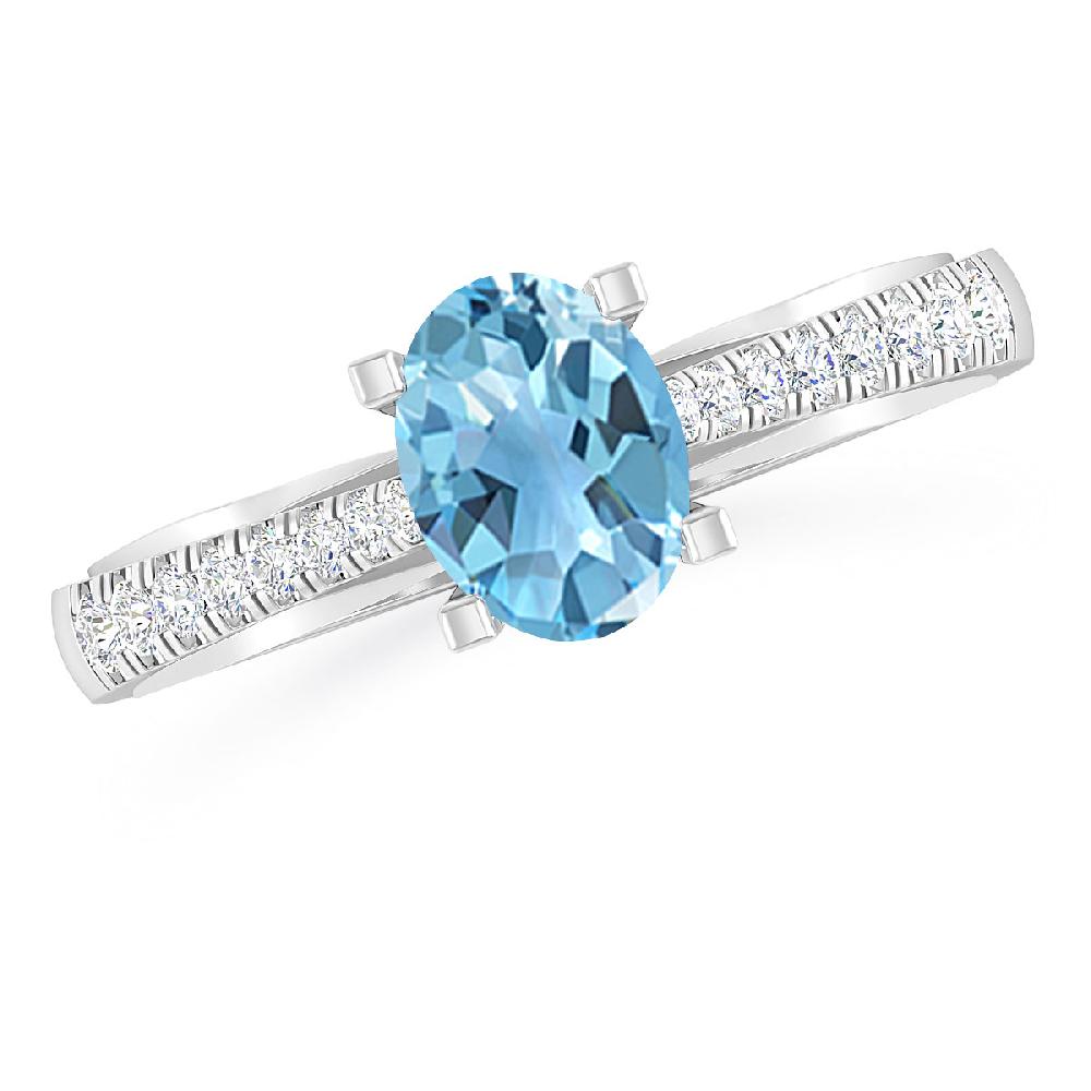 White Gold - Blue Topaz