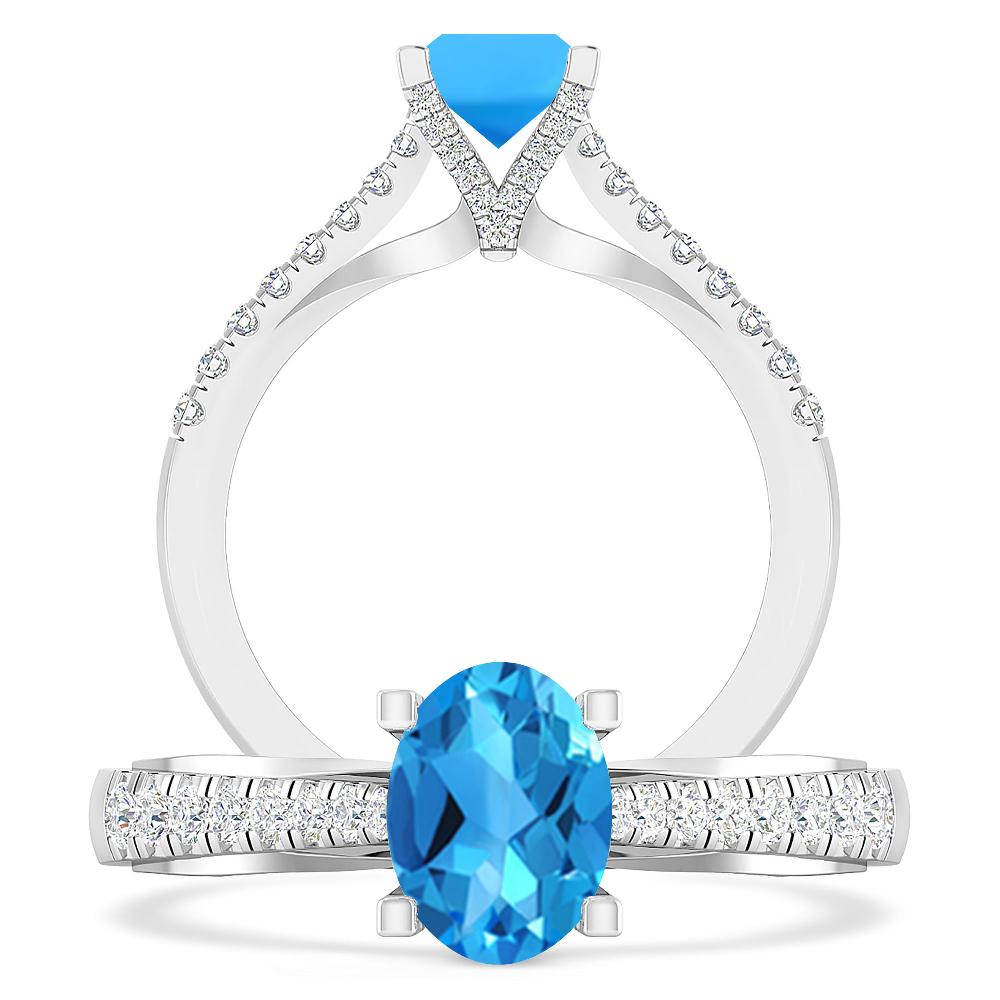 White Gold - Blue Topaz