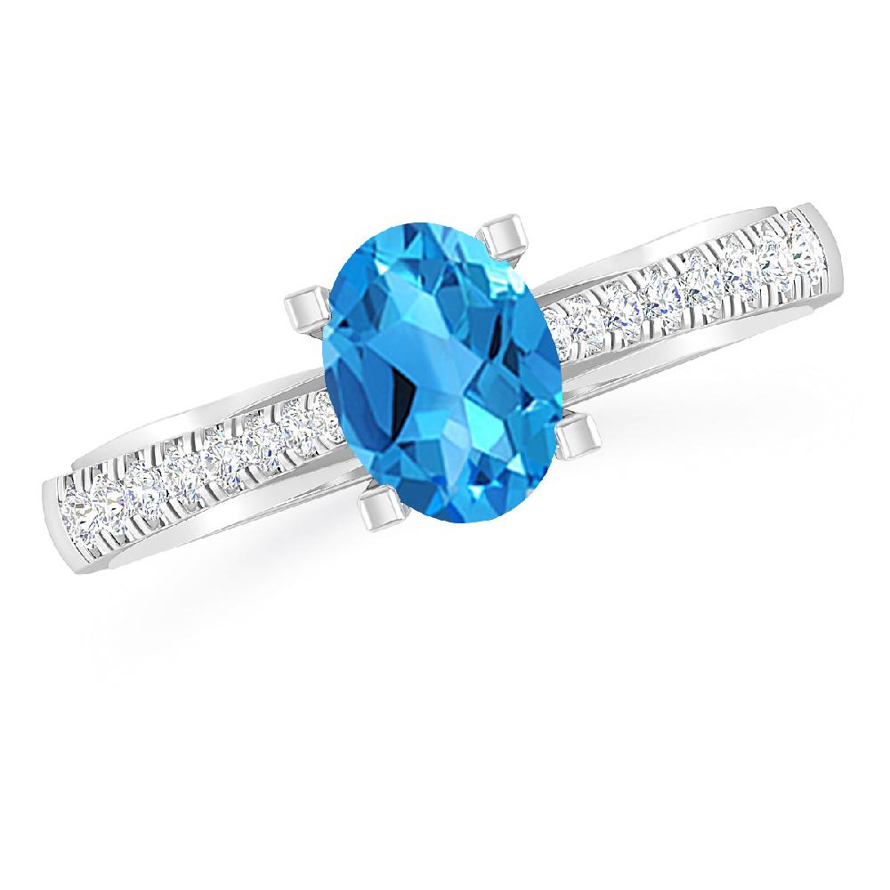 White Gold - Blue Topaz