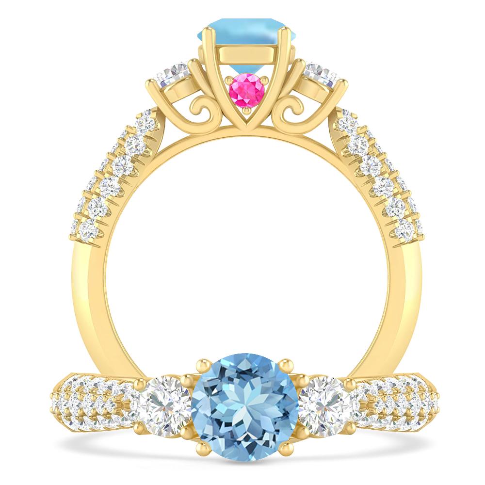 Yellow Gold - Aquamarine