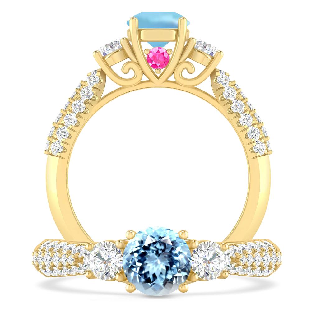 Yellow Gold - Aquamarine