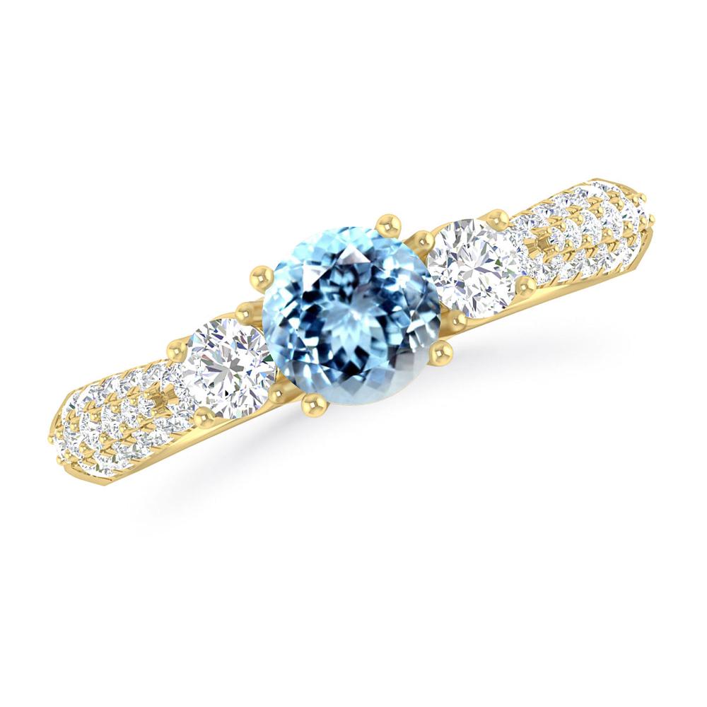 Yellow Gold - Aquamarine