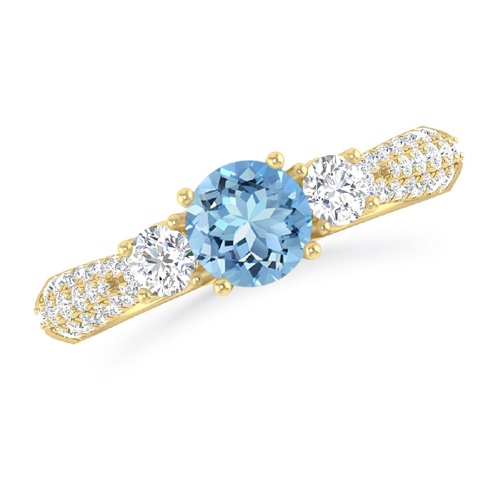 Yellow Gold - Aquamarine