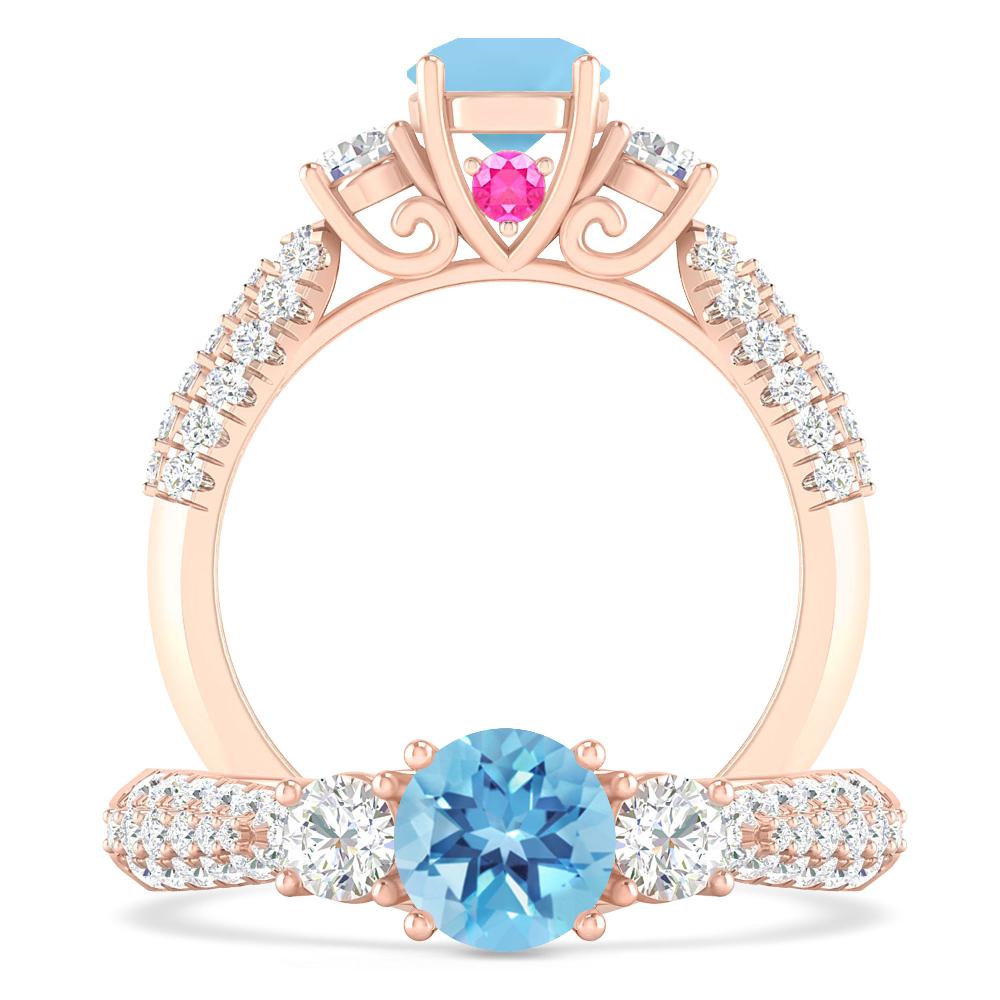 Rose Gold - Blue Topaz