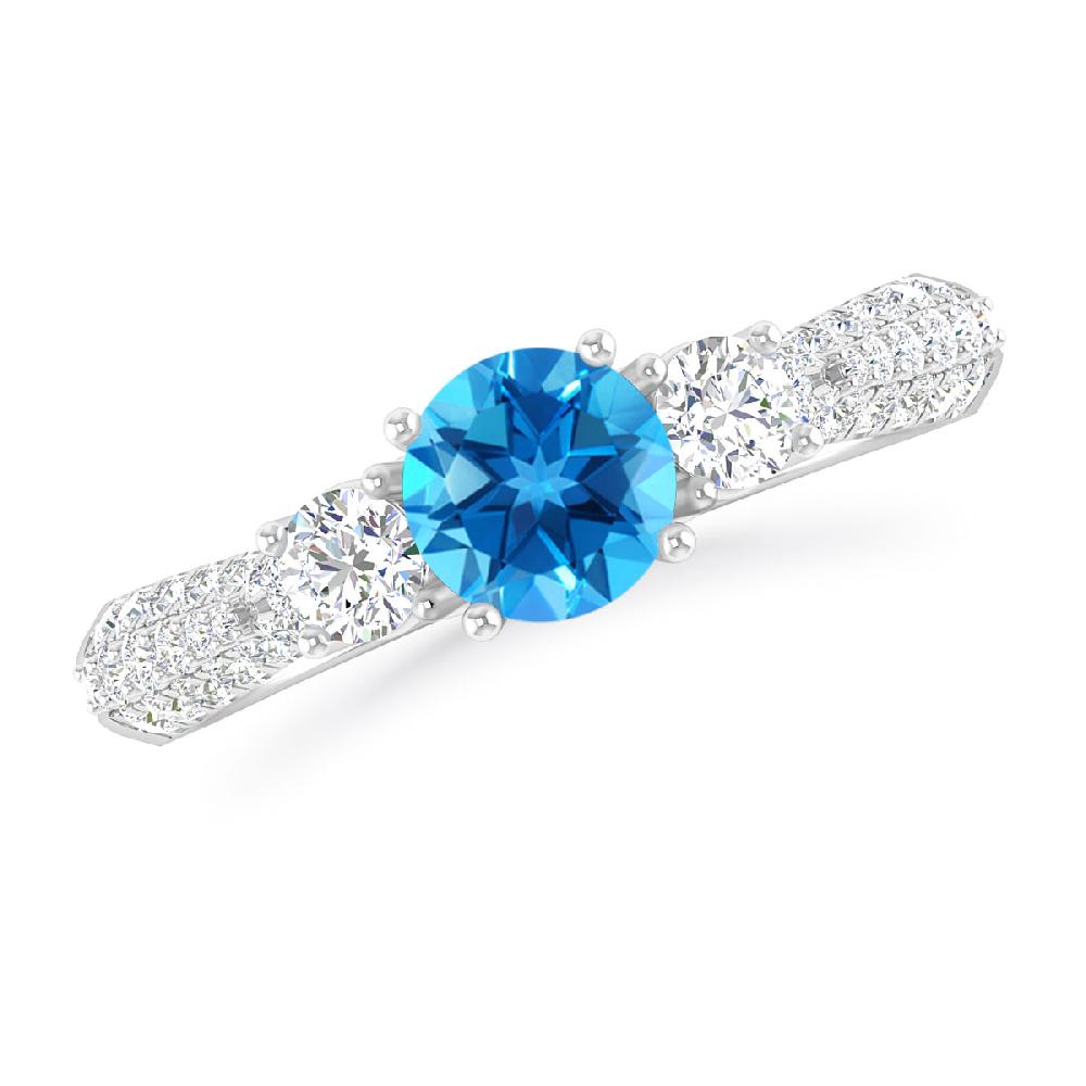 White Gold - Blue Topaz