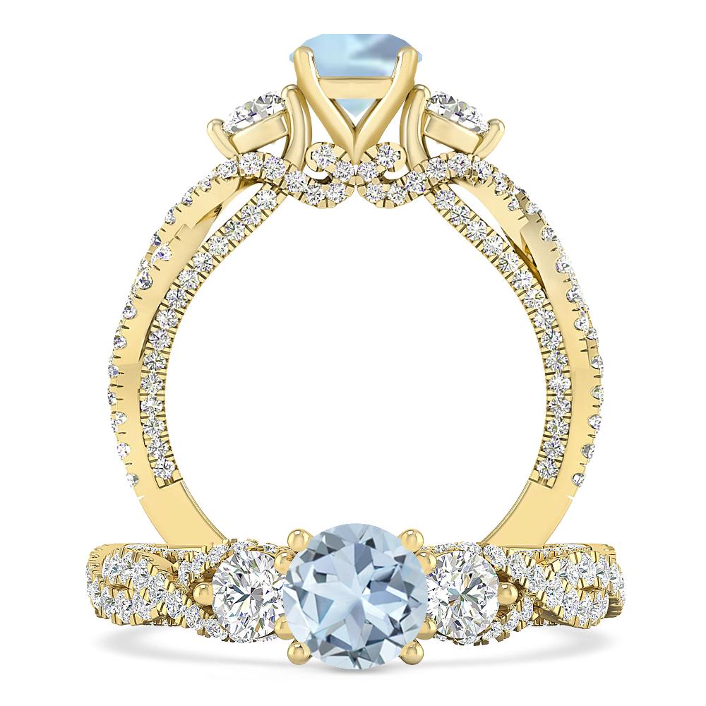 Yellow Gold - Aquamarine