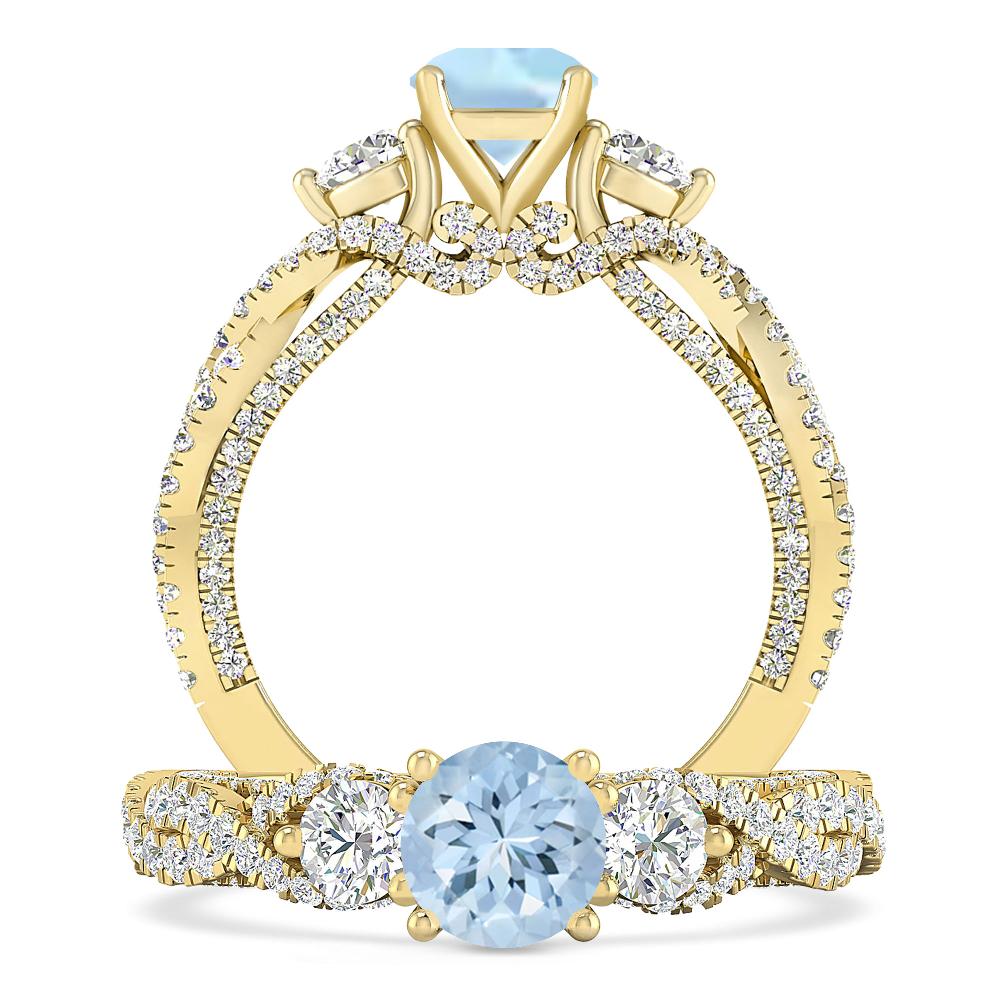 Yellow Gold - Aquamarine