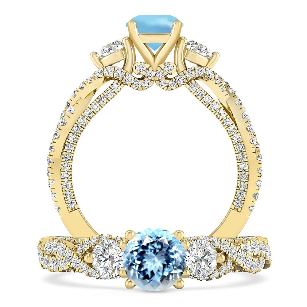 Yellow Gold - Aquamarine