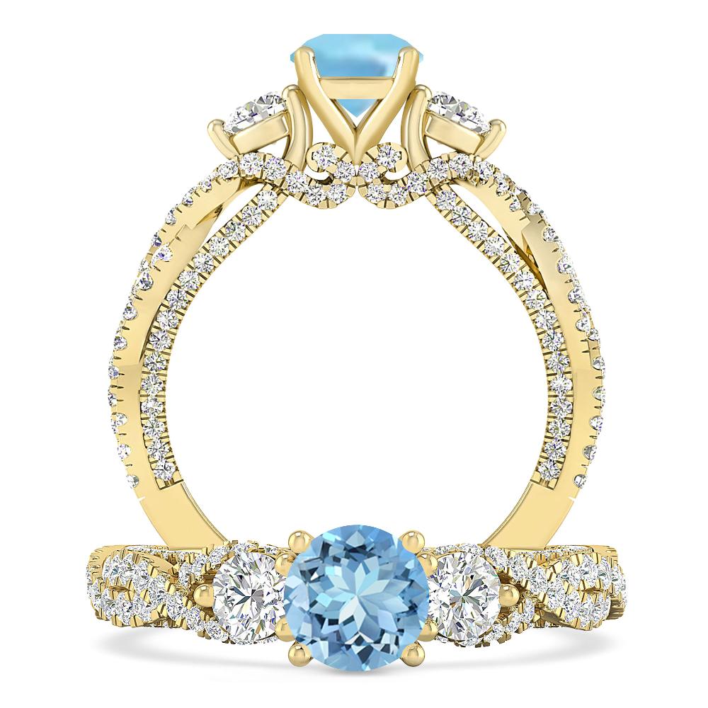 Yellow Gold - Aquamarine