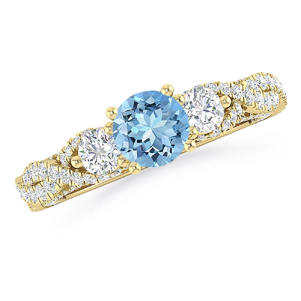 Yellow Gold - Aquamarine