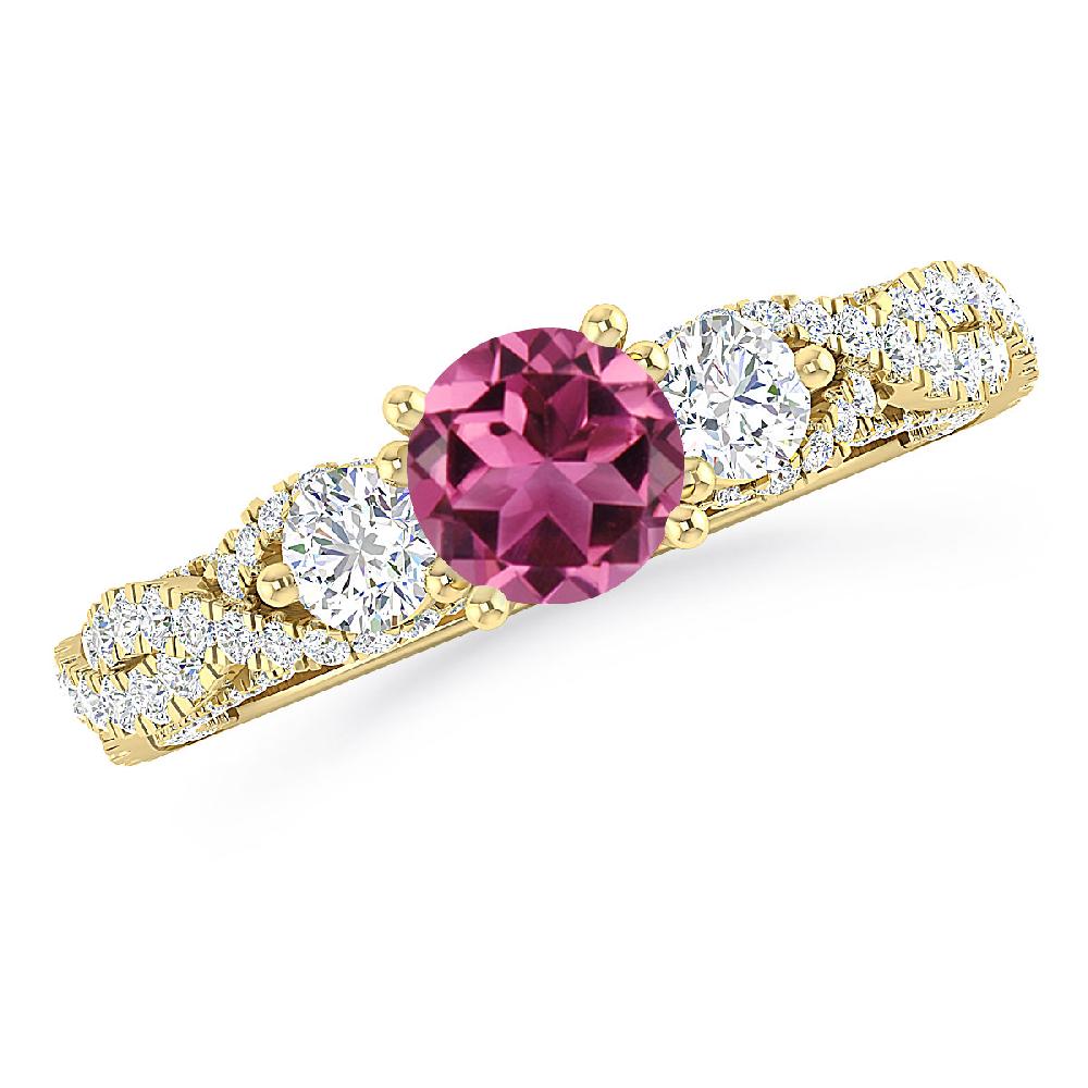 Yellow Gold - Pink Tourmaline