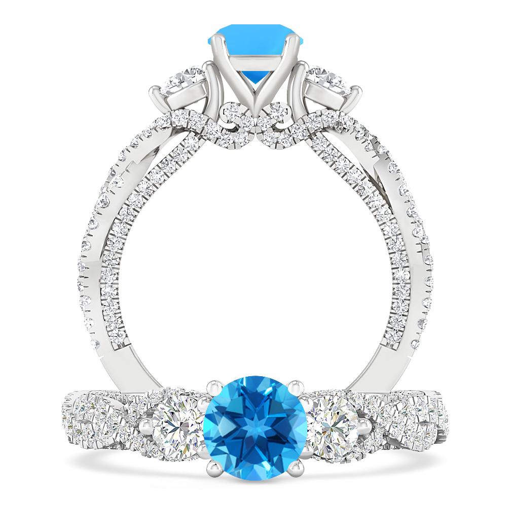 White Gold - Blue Topaz