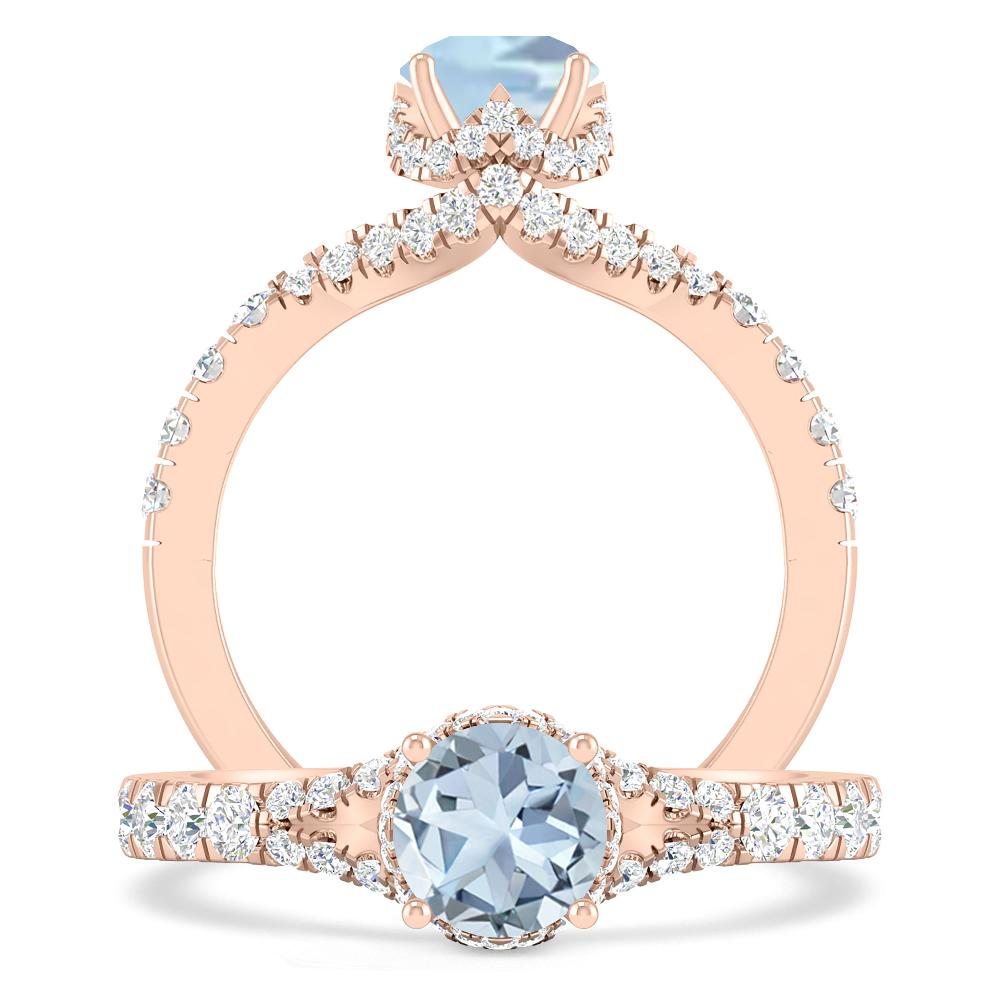 Rose Gold - Aquamarine