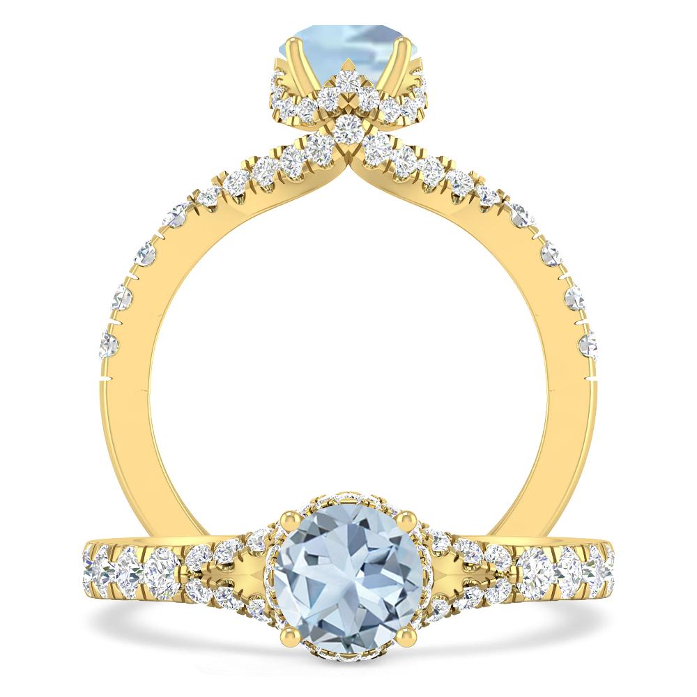 Yellow Gold - Aquamarine