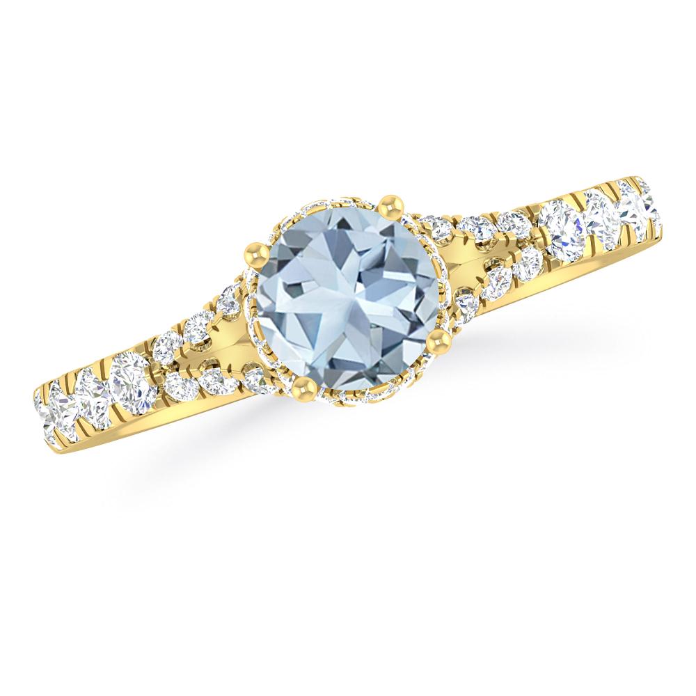 Yellow Gold - Aquamarine