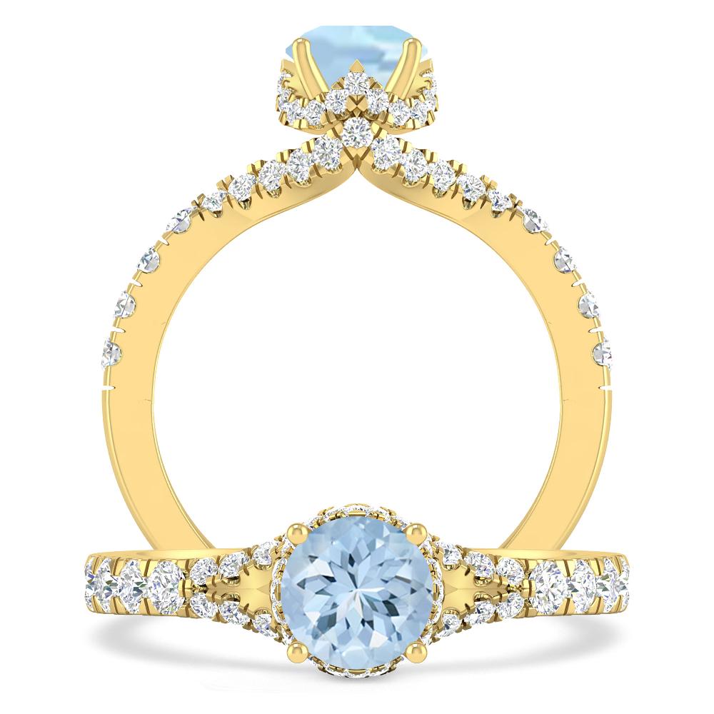 Yellow Gold - Aquamarine