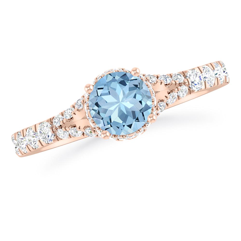 Rose Gold - Aquamarine