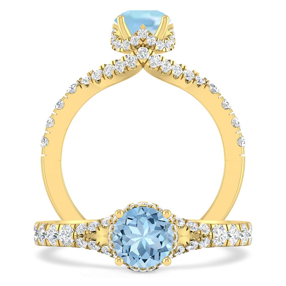 Yellow Gold - Aquamarine