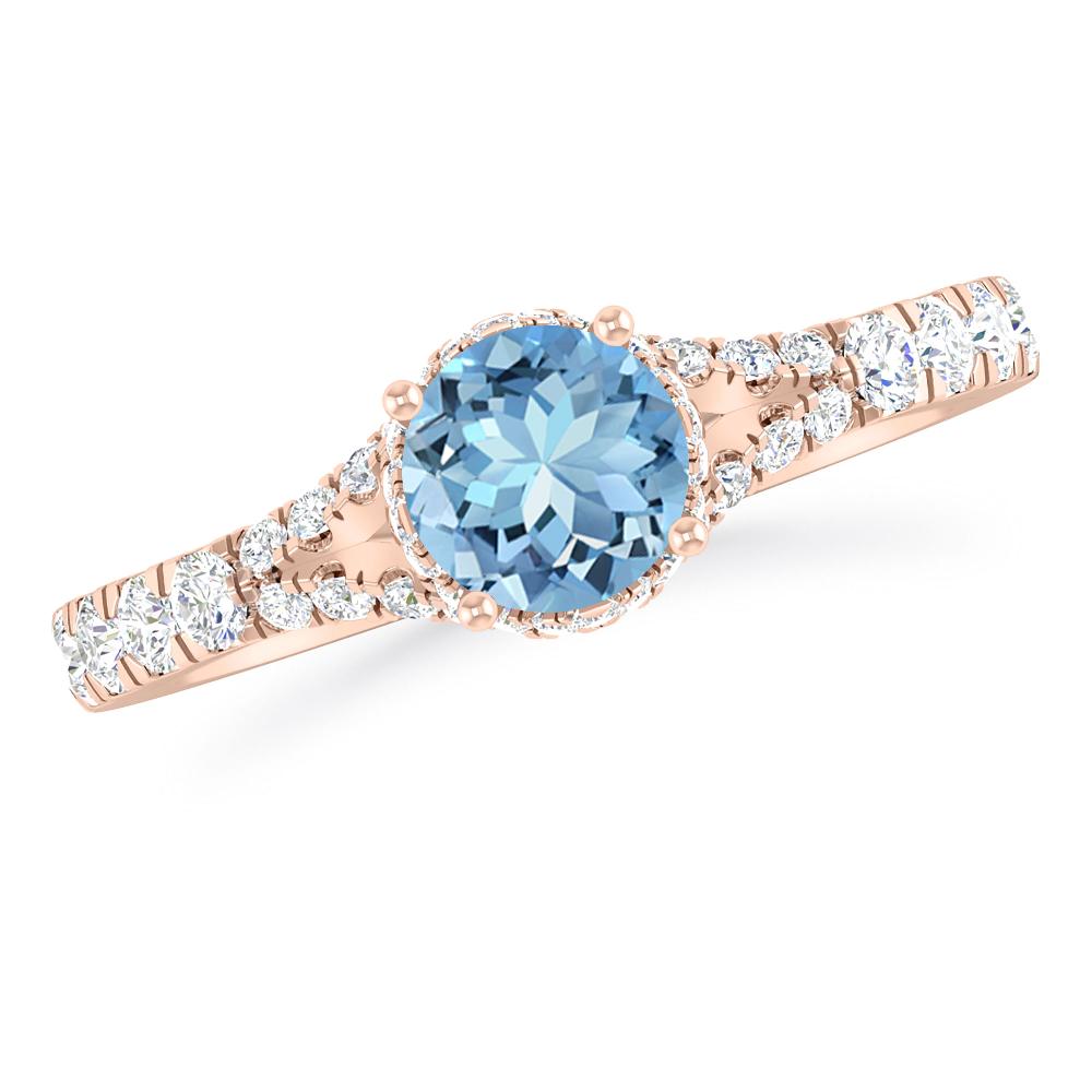 Rose Gold - Aquamarine