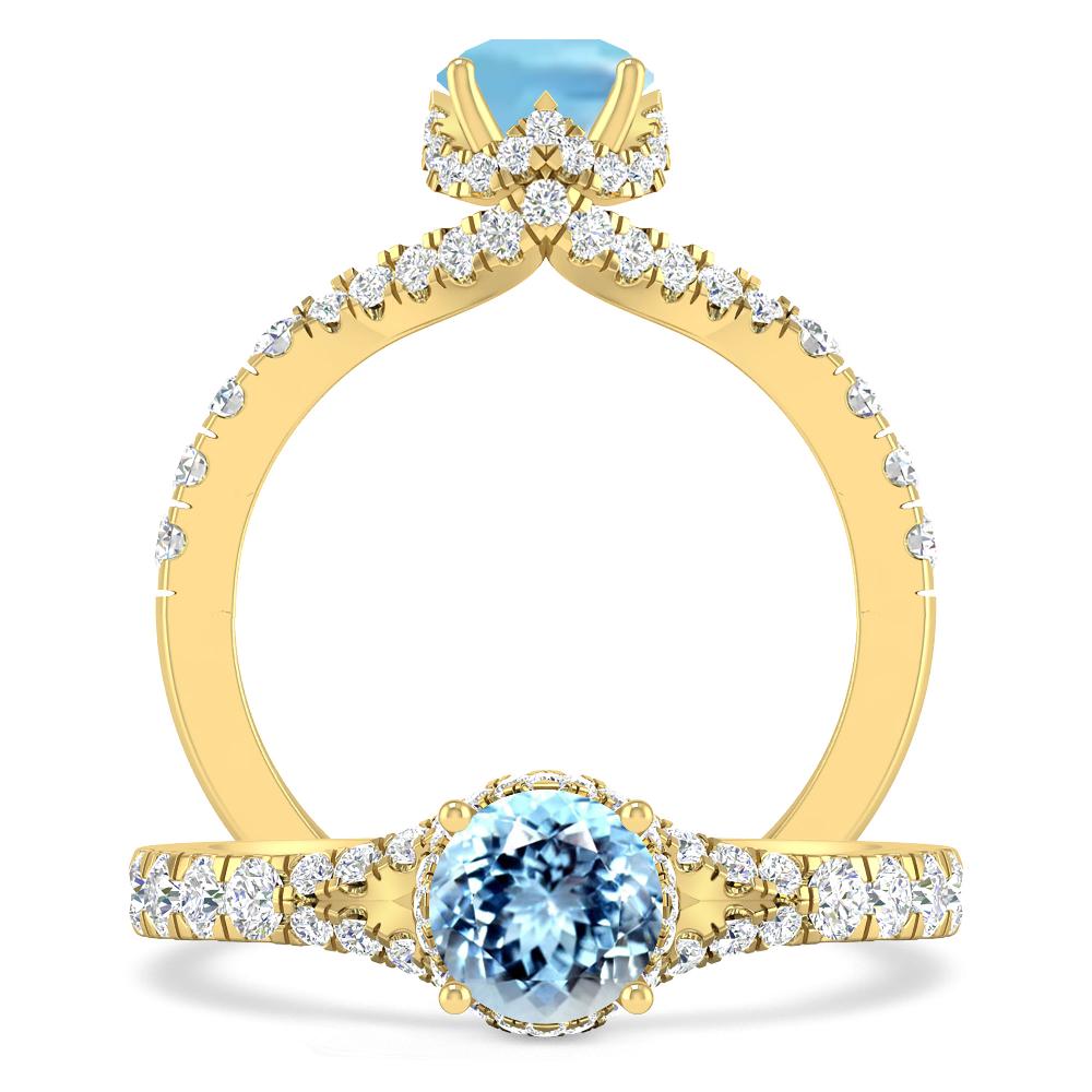 Yellow Gold - Aquamarine