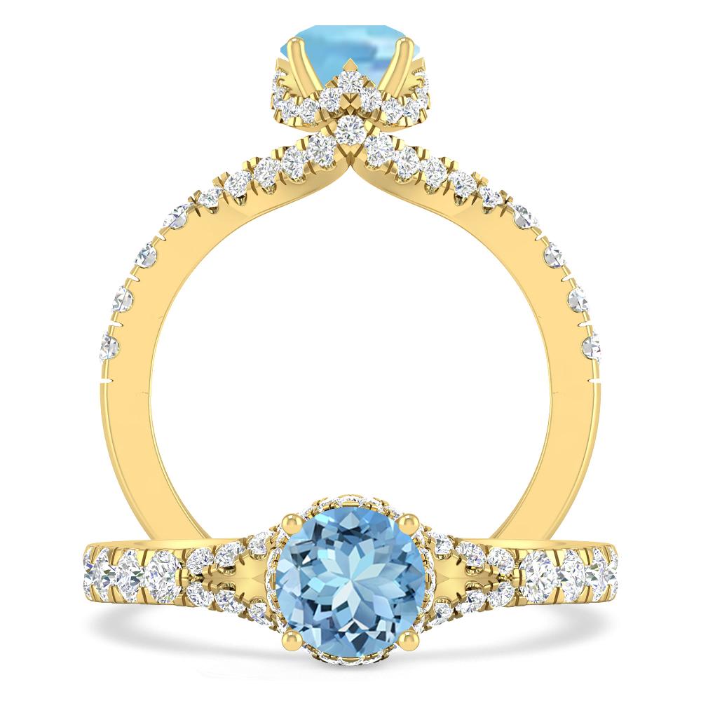 Yellow Gold - Aquamarine