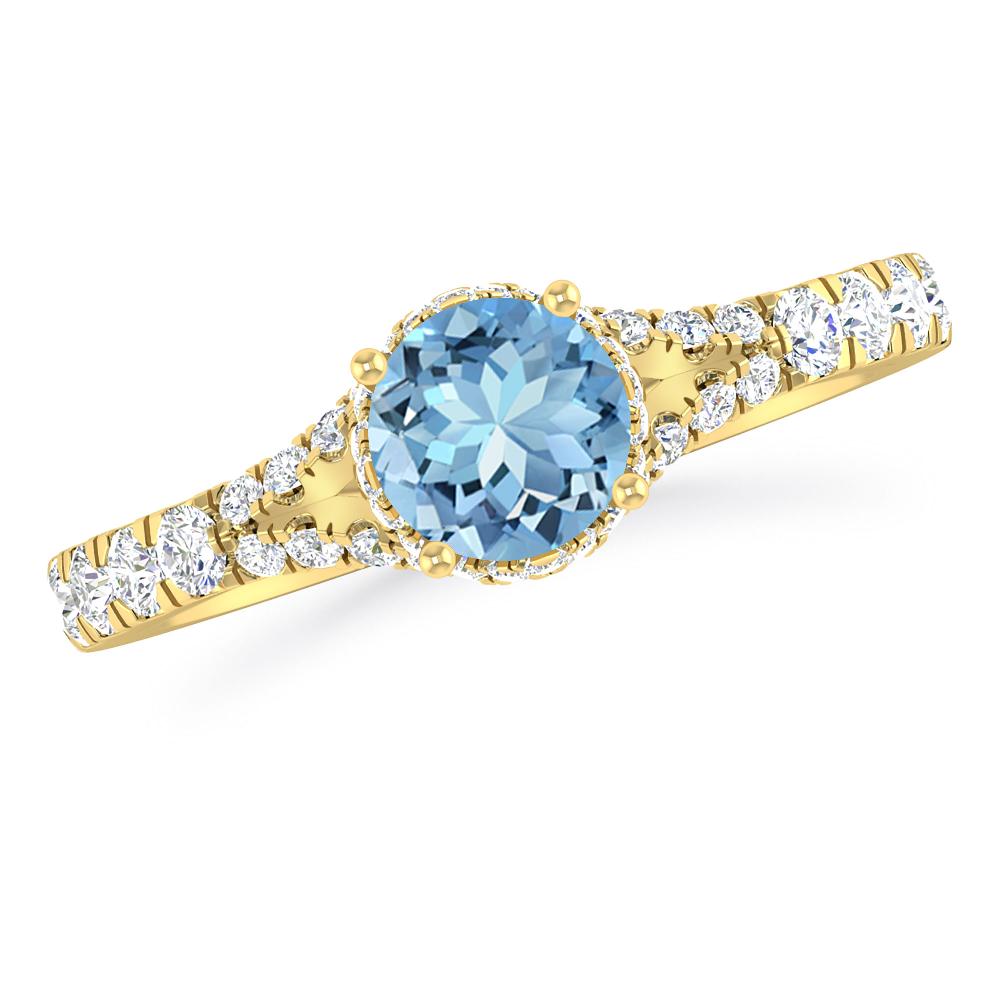 Yellow Gold - Aquamarine