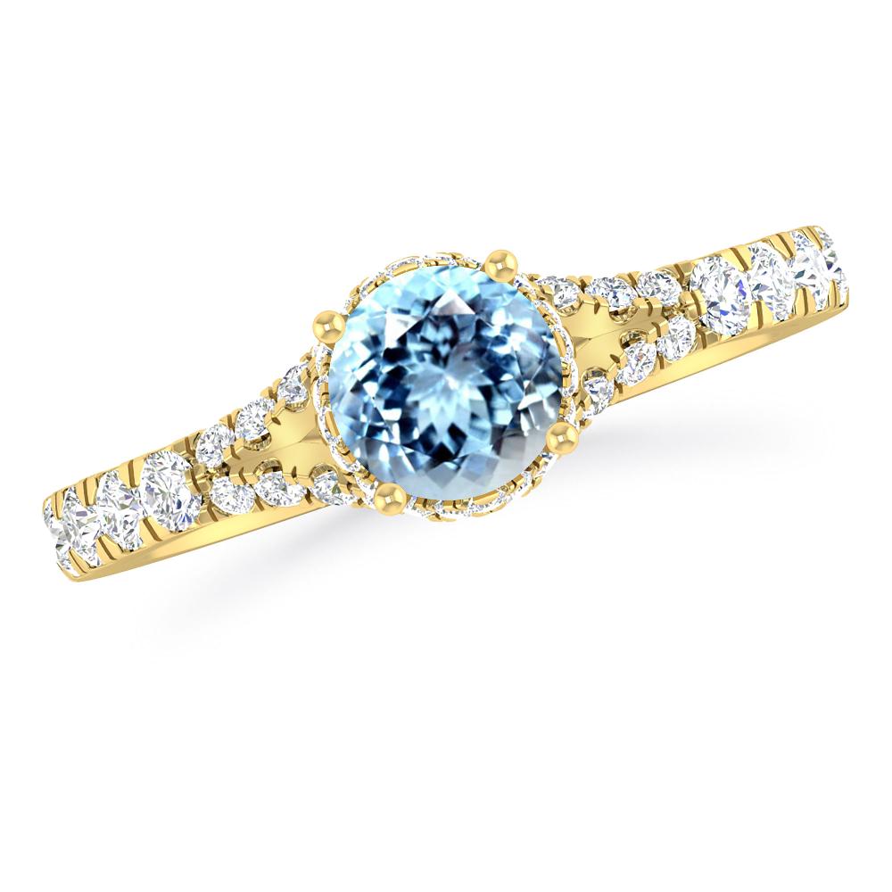 Yellow Gold - Aquamarine