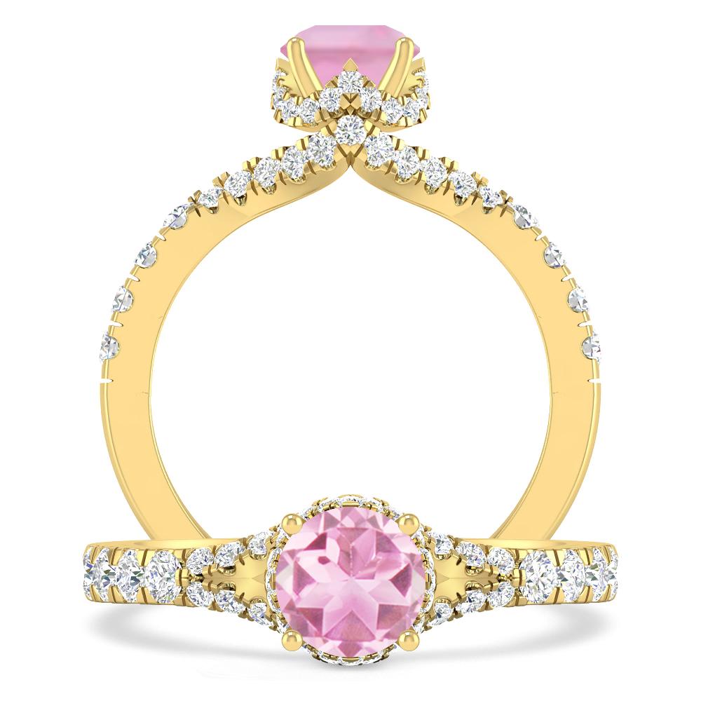 Yellow Gold - Pink Tourmaline