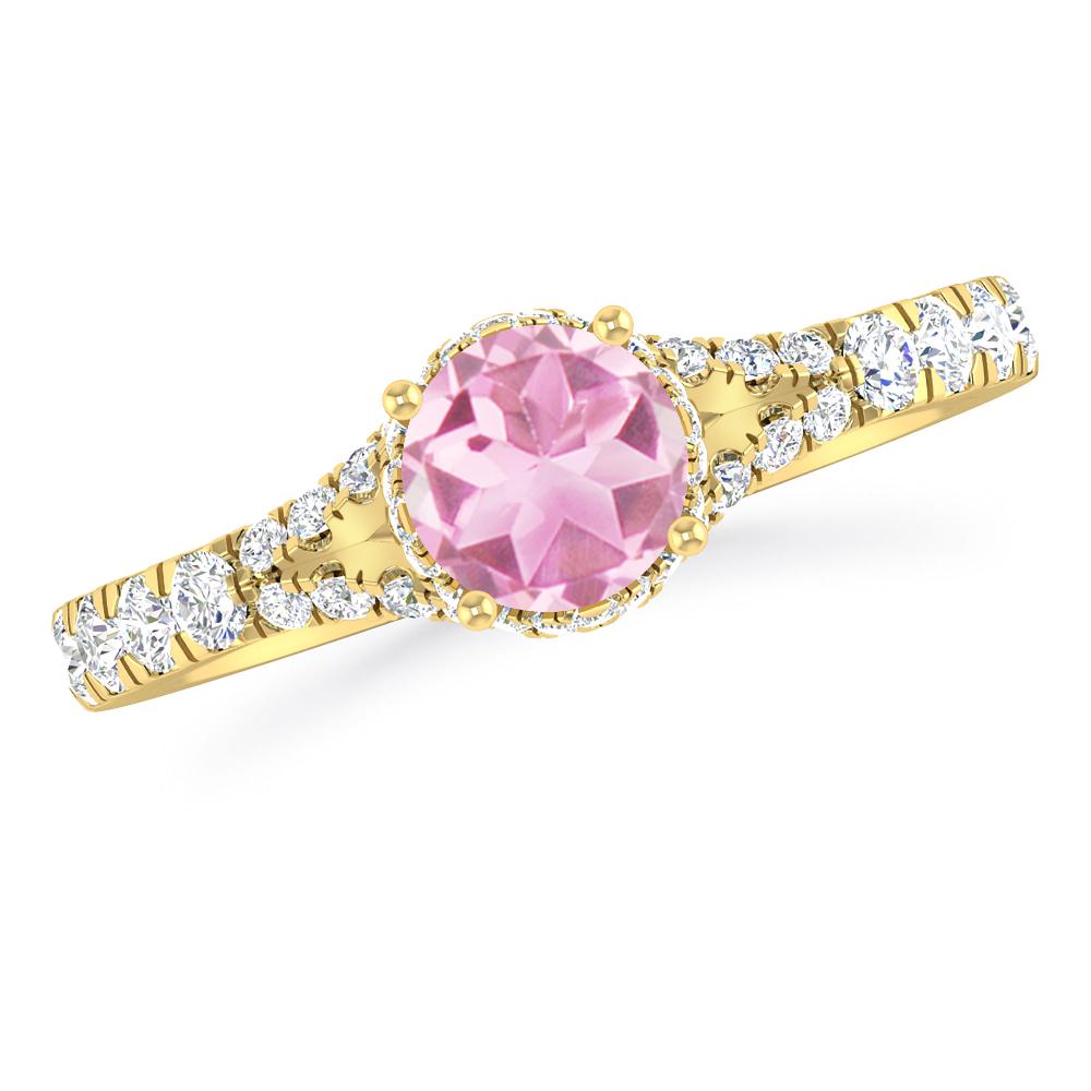 Yellow Gold - Pink Tourmaline