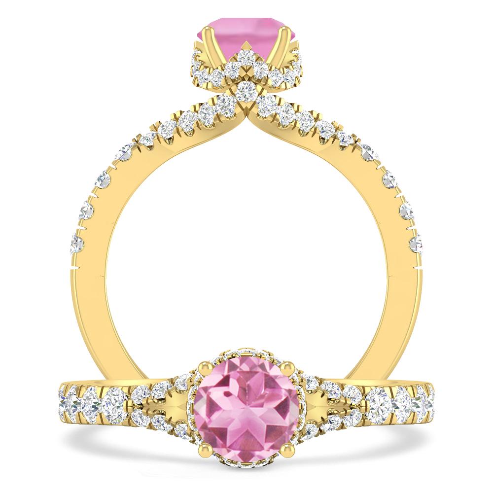 Yellow Gold - Pink Tourmaline