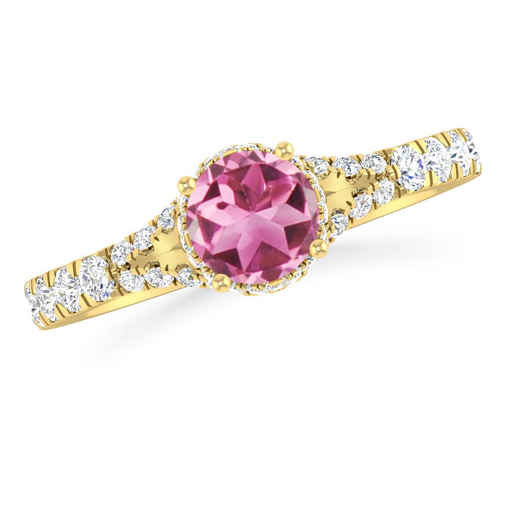 Yellow Gold - Pink Tourmaline