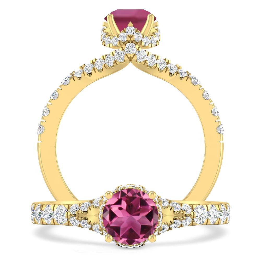 Yellow Gold - Pink Tourmaline