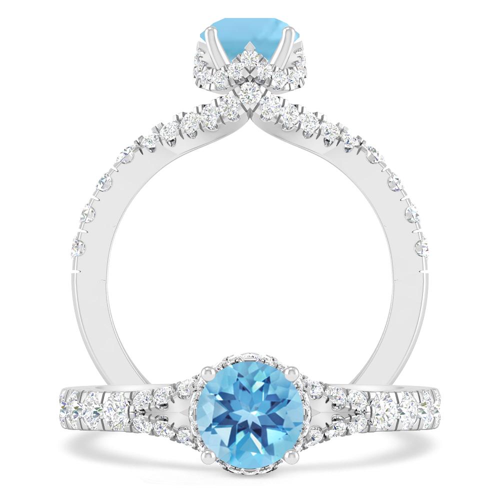 White Gold - Blue Topaz