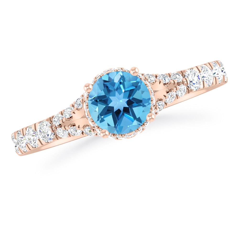 Rose Gold - Blue Topaz