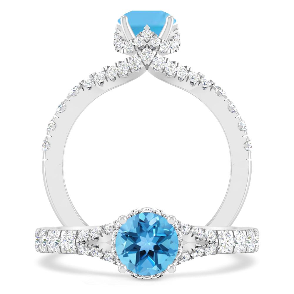 White Gold - Blue Topaz