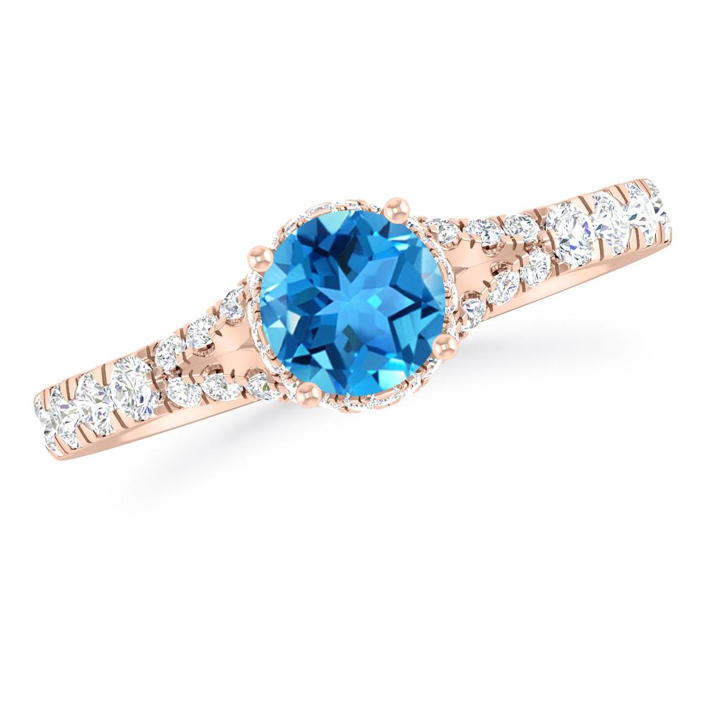 Rose Gold - Blue Topaz