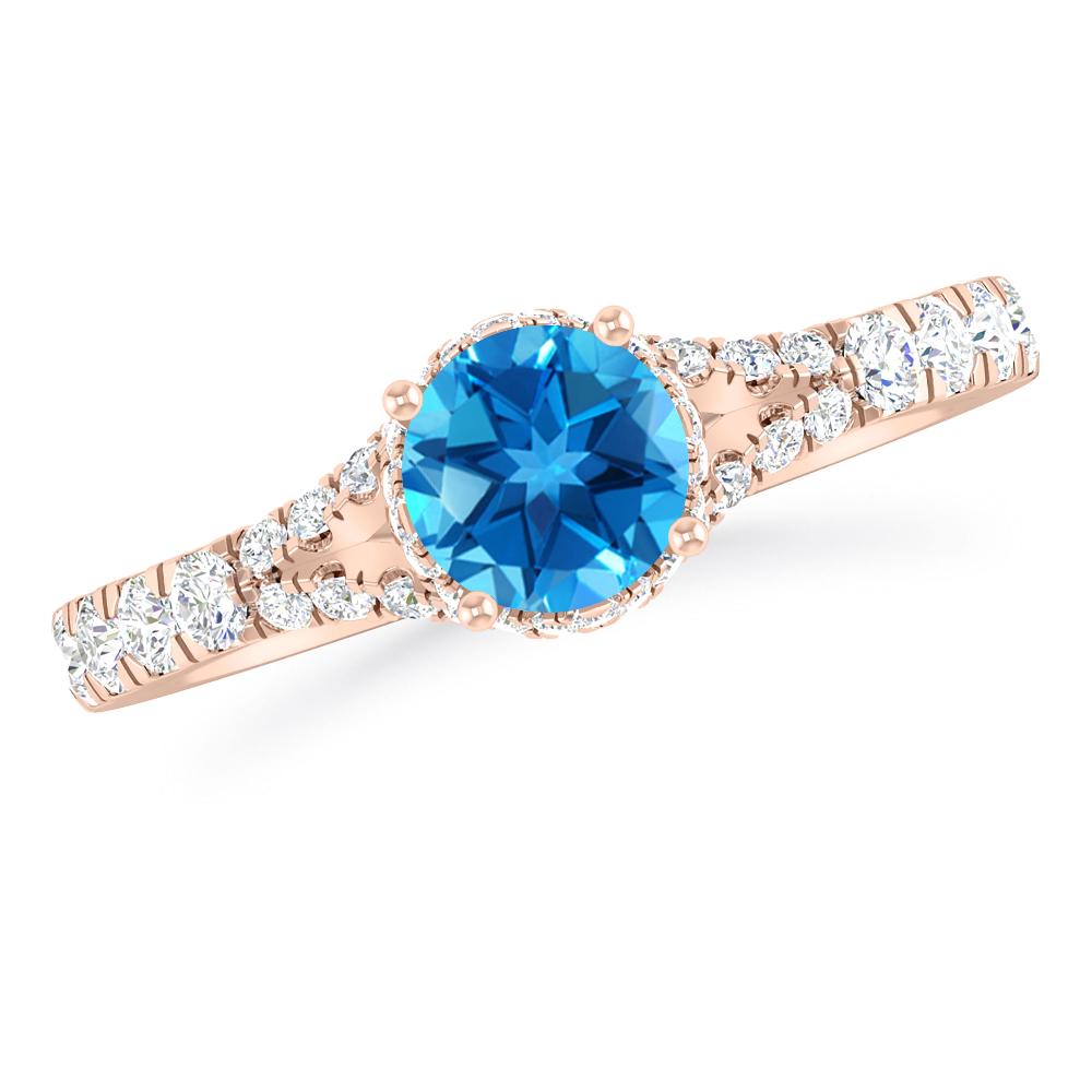 Rose Gold - Blue Topaz